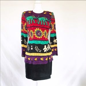 Vintage 1970s Jonathan Logan Sheath Print Dress
